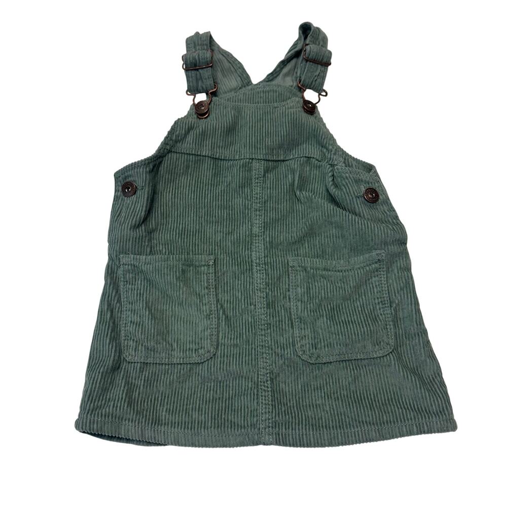 OshKosh B'gosh Toddler Girl 2T Sage Green Overall Dress 100% Cotton